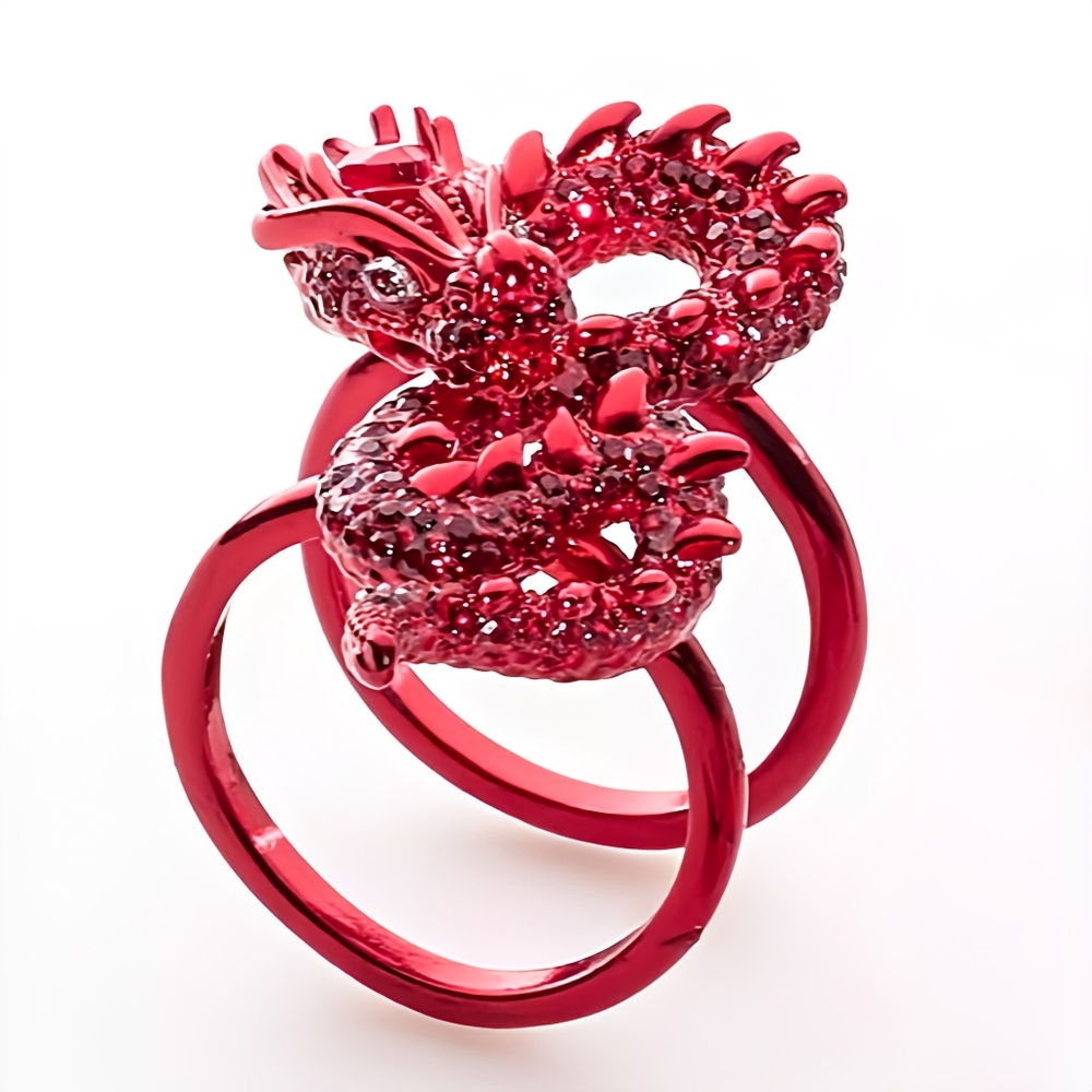 Simply Vera Vera Wang Red Tone Dragon Ring - Picture 2 of 4